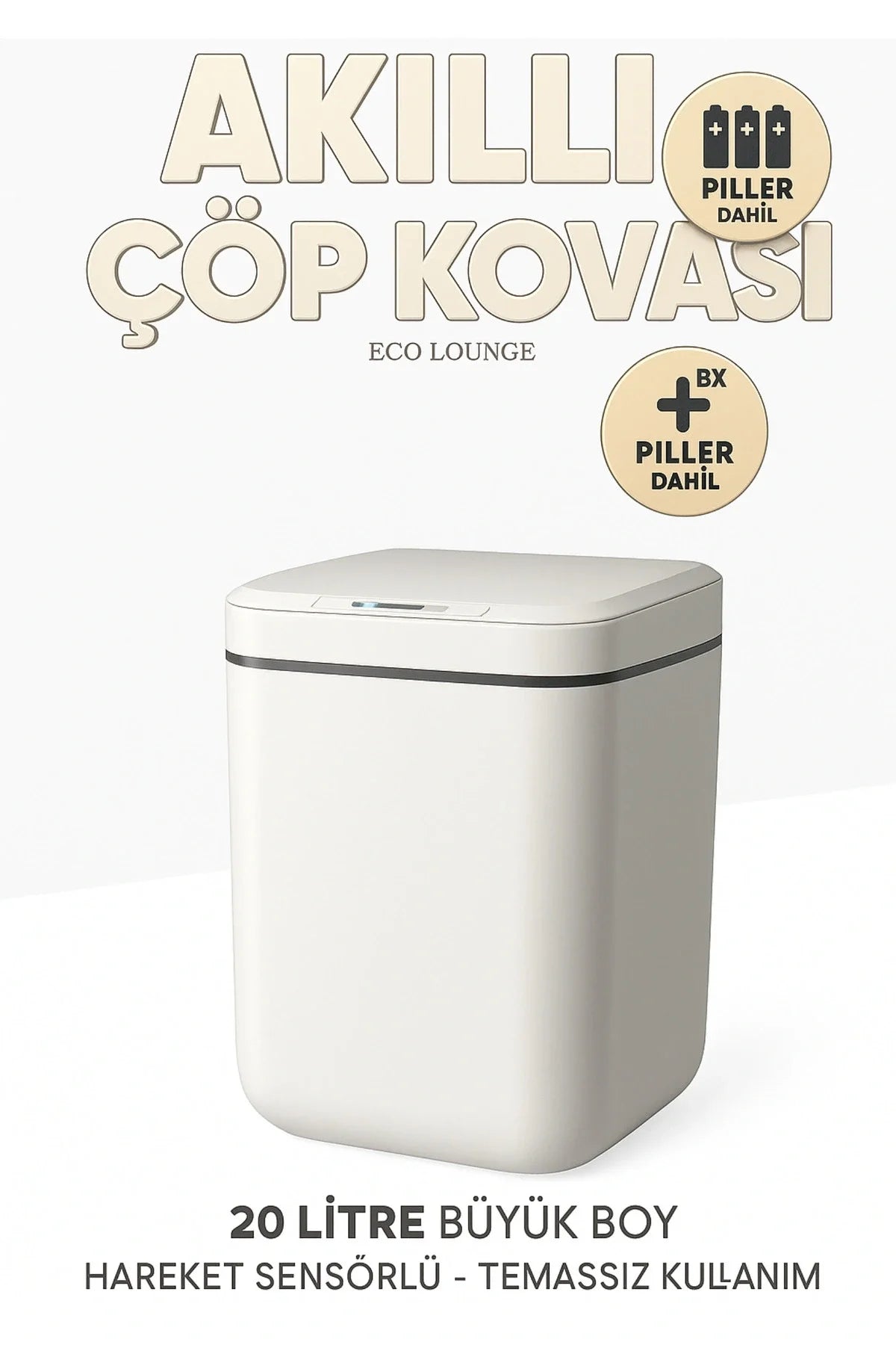 20 Litre Otomatik Çöp Kovası, Hijyenik ve Estetik